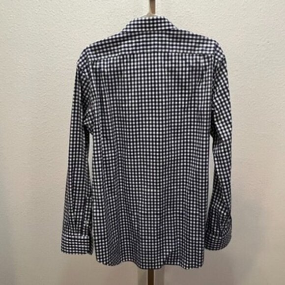 J. Crew Navy Blue Thompson check button down shirt size 16-16.5 L - Picture 6 of 6